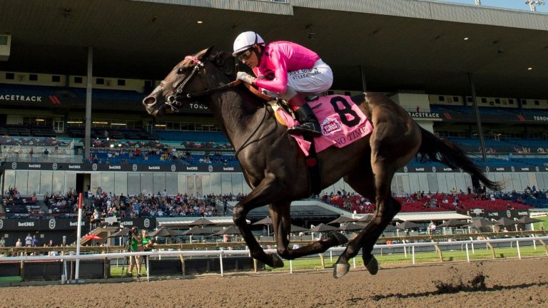 No Time, with John Velazquez aboard, earned trainer Mark Casse a record-tying fifth win in the $500,000 Woodbine Oaks in Toronto on Sunday, July 20, 2025. (CP/Handout - Woodbine, Michael Burns)