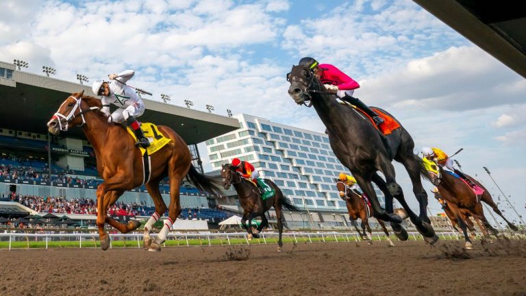 The 165th running of the Kings's Plate horse race in Toronto on Friday, Aug. 23, 2024. (CP/Frank Gunn)