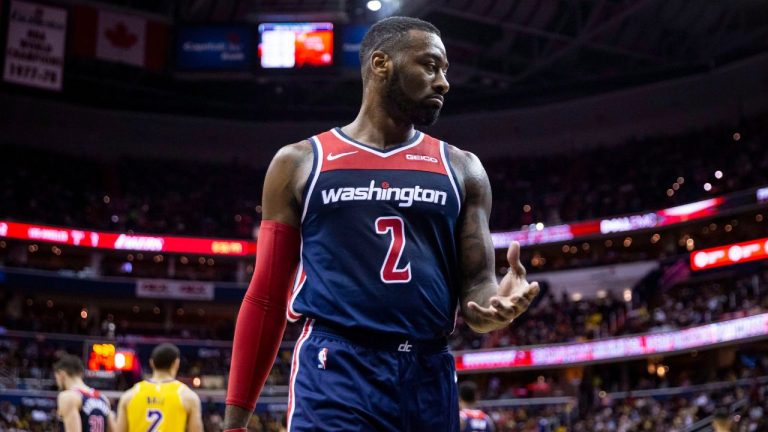 Washington Wizards guard John Wall (2) walks off court during the second half of an NBA basketball game, Sunday, Dec. 16, 2018, in Washington. (Al Drago/AP)