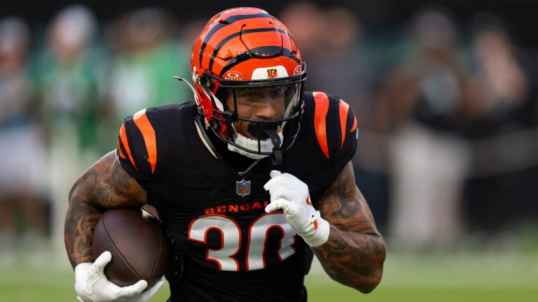 Cincinnati Bengals running back Chase Brown in action during an NFL preseason football game against the Philadelphia Eagles, Thursday, Aug. 7, 2025, in Philadelphia. (Chris Szagola/AP)