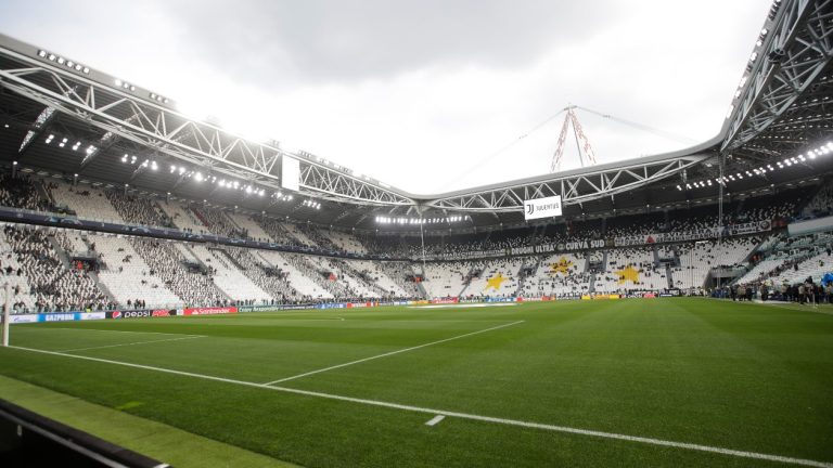 FILE - A general view of the Allianz Stadium prior to the Champions League match between Juventus and Ajax, in Turin, Italy, Tuesday, April 16, 2019. (Luca Bruno/AP)