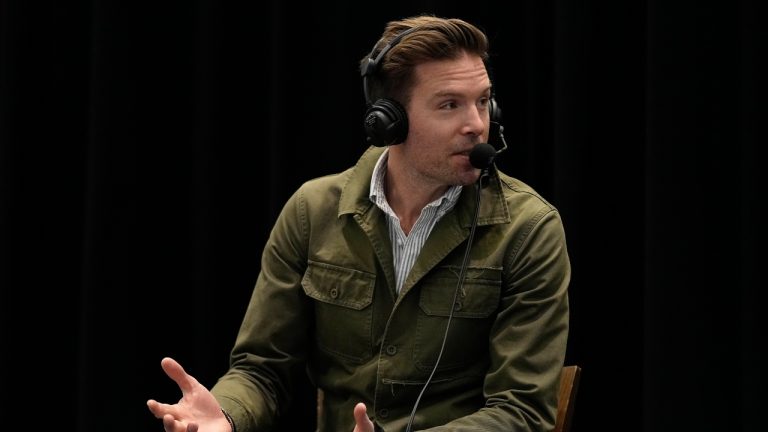 Minnesota Twins executive vice president Joe Pohlad speaks to fans and media during the baseball team's annual fan fest at Target Field, Saturday, Jan. 28, 2023, in Minneapolis. (Abbie Parr/AP)