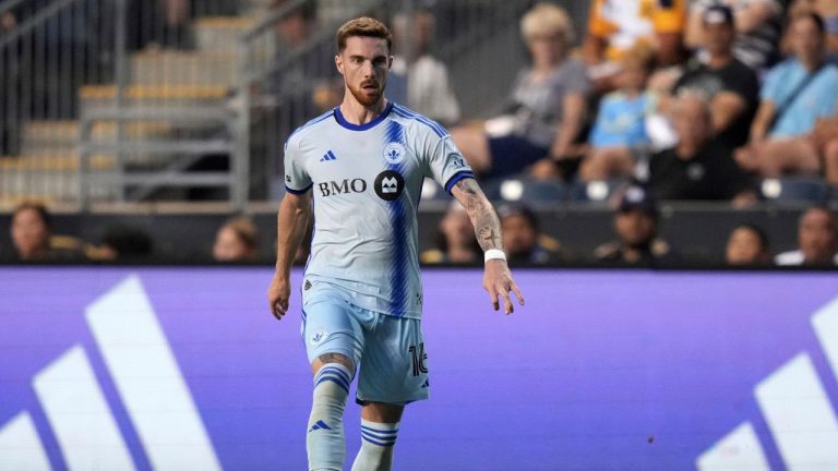 CF Montréal's Joel Waterman plays during an MLS soccer match against the Philadelphia Union, Wednesday, July 16, 2025, in Chester, Pa. (Matt Slocum/AP)