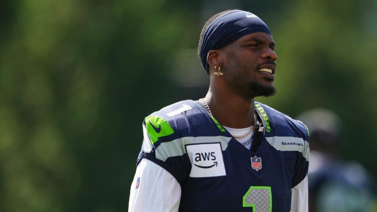 Seattle Seahawks wide receiver Marquez Valdes-Scantling looks on during the NFL football team's training camp Saturday, July 26, 2025, in Renton, Wash. (Lindsey Wasson/AP)