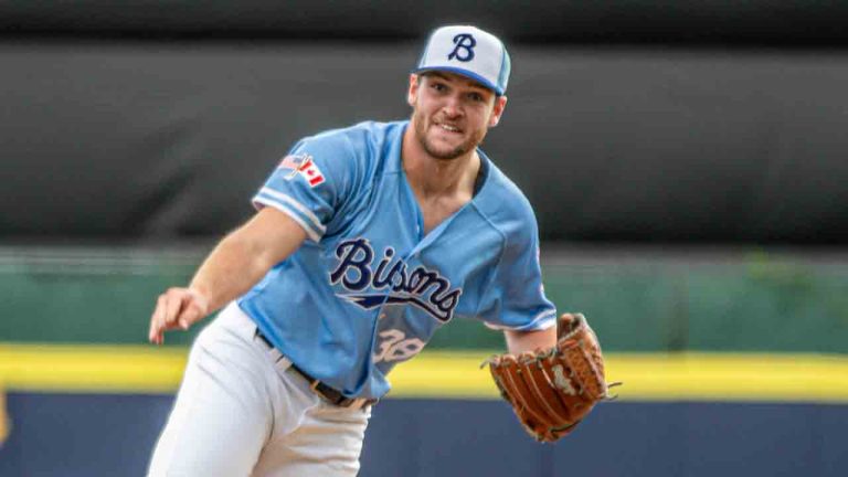 Trey Yesavage pitches for the Buffalo Bisons in triple-A action on Sunday, Sept. 7, 2025. (Photo credit: Buffalo Bisons Baseball)