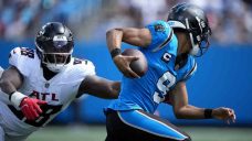 Panthers dominate Falcons for first win of season