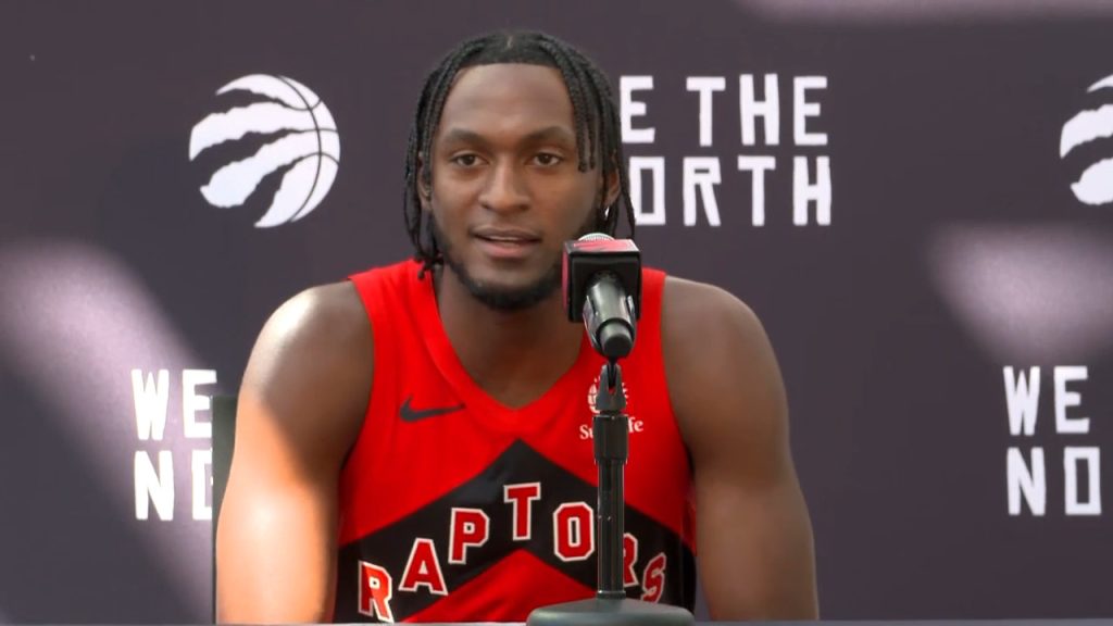 Quickley Raptors Raptors’ Immanuel Quickley speaks at NBA media day