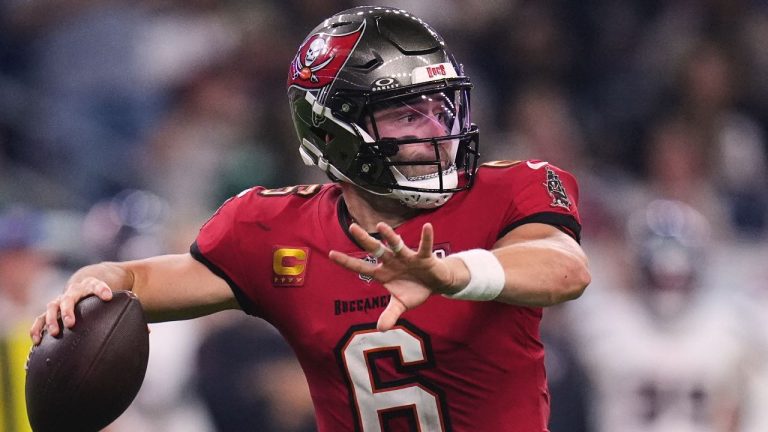Tampa Bay Buccaneers quarterback Baker Mayfield throws a pass in the second half of an NFL game against the Houston Texans Monday, Sept. 15, 2025, in Houston, Texas. (AP/Eric Gay)