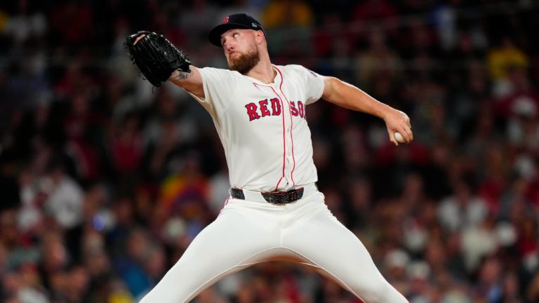 Boston Red Sox pitcher Garrett Crochet delivers in the sixth inning of a baseball game against Cleveland Guardians, Tuesday, Sept. 2, 2025, in Boston. (Robert F. Bukaty/AP)
