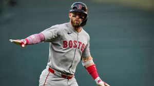Boston Red Sox's Trevor Story rounds the bases after hitting a home run during the second inning of a baseball game against the Baltimore Orioles, Tuesday, Aug. 26, 2025, in Baltimore. (Stephanie Scarbrough/AP)