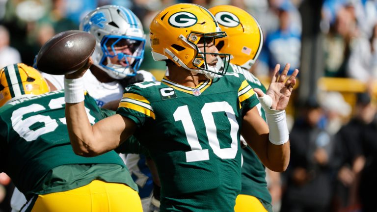 Green Bay Packers quarterback Jordan Love throws against the Detroit Lions during the first half of an NFL game Sunday, Sept. 7, 2025, in Green Bay, Wis. (Mike Roemer/AP)