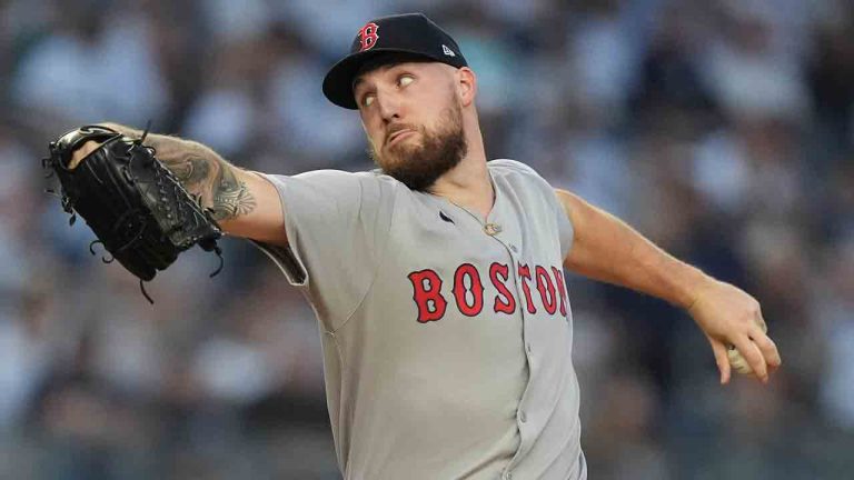 Boston Red Sox pitcher Garrett Crochet delivers against the New York Yankees during the first inning of Game 1 of an American League wild-card baseball playoff series, Tuesday, Sept. 30, 2025, in New York. (Frank Franklin II/AP)