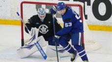 ‘Stronger, bigger, faster’ Cowan impresses as Maple Leafs prospects take the ice