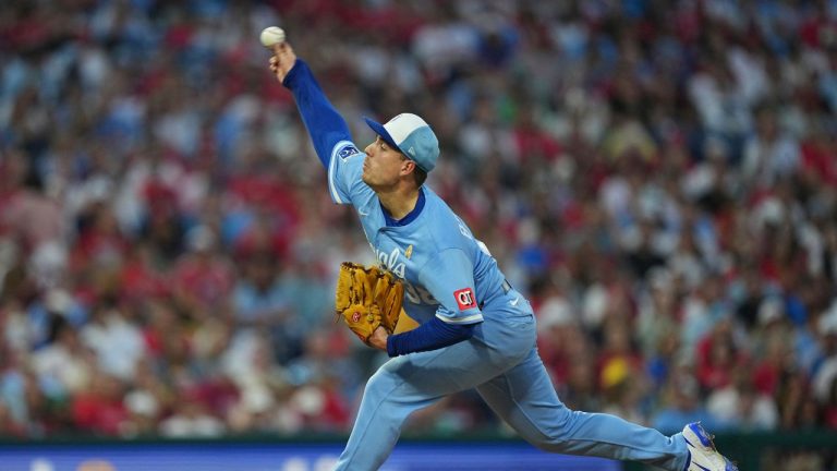 Kansas City Royals' Ryan Bergert pitches during the third inning of a baseball game against the Philadelphia Phillies, Sept. 13, 2025, in Philadelphia. (Matt Rourke/ AP Photo)