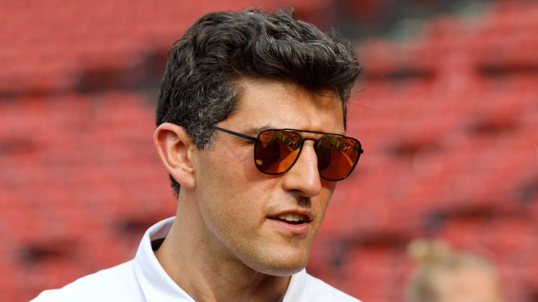 Chaim Bloom before a baseball game between the Boston Red Sox and the New York Yankees Friday, June 16, 2023, at Fenway Park in Boston. (Winslow Townson/AP)