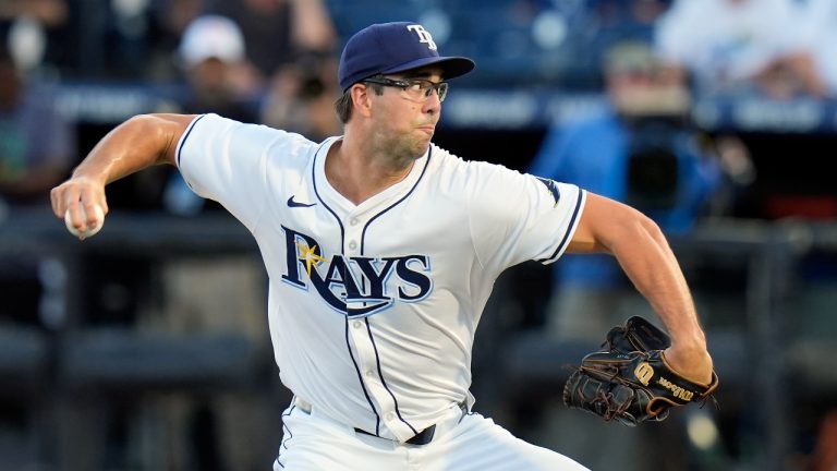 Tampa Bay Rays pitcher Joe Boyle delivers to the St. Louis Cardinals during the first inning of a baseball game Thursday, Aug. 21, 2025, in Tampa, Fla. (Chris O'Meara/AP)