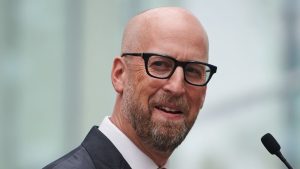 New CFL commissioner Stewart Johnston speaks at a press conference in Toronto on Monday, Sept. 22, 2025. (Sammy Kogan/THE CANADIAN PRESS)