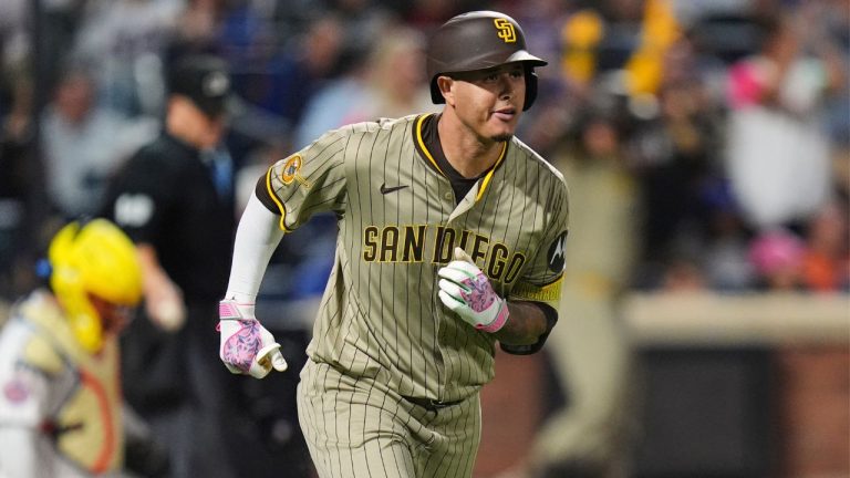 San Diego Padres' Manny Machado runs the bases after hitting a grand slam during the fifth inning of a baseball game against the New York Mets Wednesday, Sept. 17, 2025, in New York. (Frank Franklin II/AP Photo)