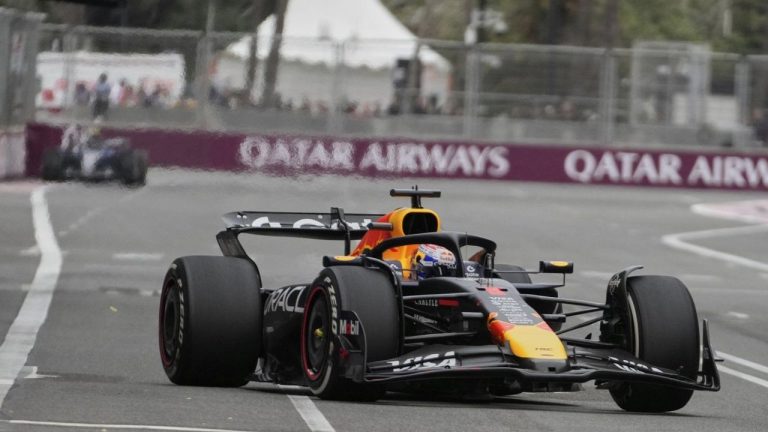 Red Bull driver Max Verstappen of the Netherlands in action during the Azerbaijan Formula One Grand Prix in Baku, Azerbaijan, Sunday, Sept. 21, 2025. (Darko Bandic/AP)