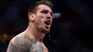 Brendan Allen, celebrates after defeating Reinier de Ridder during their middleweight bout at a UFC Fight Night in Vancouver, on Saturday, October 18, 2025. (THE CANADIAN PRESS/Ethan Cairns)