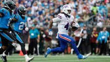 Cook runs for 216 yards and two TDs, Allen accounts for three TDs as Bills rout Panthers