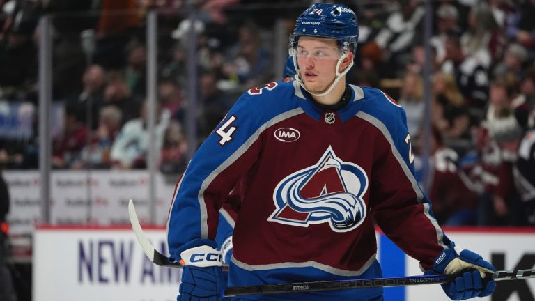 Oskar Olausson (24) in the second period of an NHL hockey game Thursday, Jan. 2, 2025, in Denver. (David Zalubowski/AP)