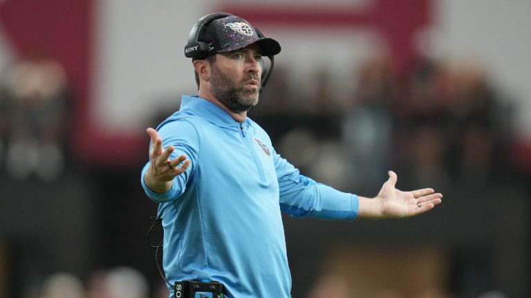 Tennessee Titans head coach Brian Callahan during an NFL football game against the Arizona Cardinals, Sunday, Oct. 5, 2025, in Glendale, Ariz. (Rick Scuteri/AP)