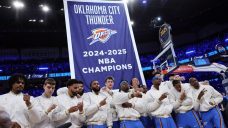 Thunder receive championship rings, raise banner before season opener against Rockets
