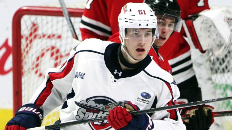 Windsor Spitfires forward Ethan Belchetz (Tim Cornett/OHL Images)