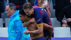 Barcelona snatches victory over Girona in stoppage time as Flick sent off