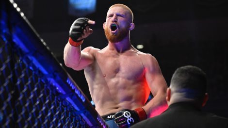 Bo-Nickal-celebrates-after-earning-a-UFC-win