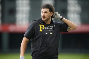 Pittsburgh Pirates starting pitcher Cody Ponce warms up before the first inning of a baseball game against the Colorado Rockies Tuesday, June 29, 2021, in Denver. (David Zalubowski/AP)