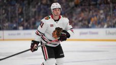 Blackhawks’ Frank Nazar out around four weeks after taking puck to face