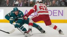 James van Riemsdyk’s shootout goal lifts Red Wings over Sharks