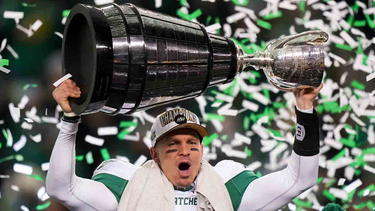 Roughriders’ Harris named Grey Cup MVP, Emilus Most Outstanding Canadian