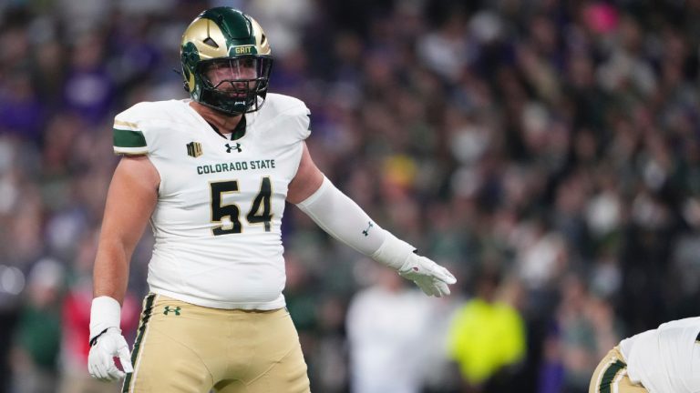 Colorado State offensive lineman Liam Wortmann looks on against Washington during an NCAA college football game, Saturday, Aug. 30, 2025, in Seattle. (Lindsey Wasson/AP)