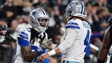 Prescott throws four touchdowns as Cowboys crush Raiders, honour Kneeland