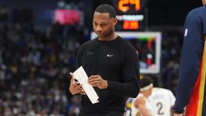 New Orleans Pelicans head coach Willie Green in the second half of an NBA basketball game Wednesday, Oct. 29, 2025, in Denver. (David Zalubowski/AP)