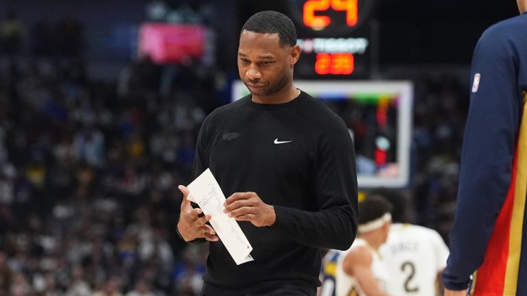 New Orleans Pelicans head coach Willie Green in the second half of an NBA basketball game Wednesday, Oct. 29, 2025, in Denver. (David Zalubowski/AP)