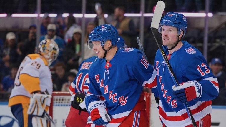 Rangers use offensive outburst to beat Predators for first home win this  season - Sportsnet.ca