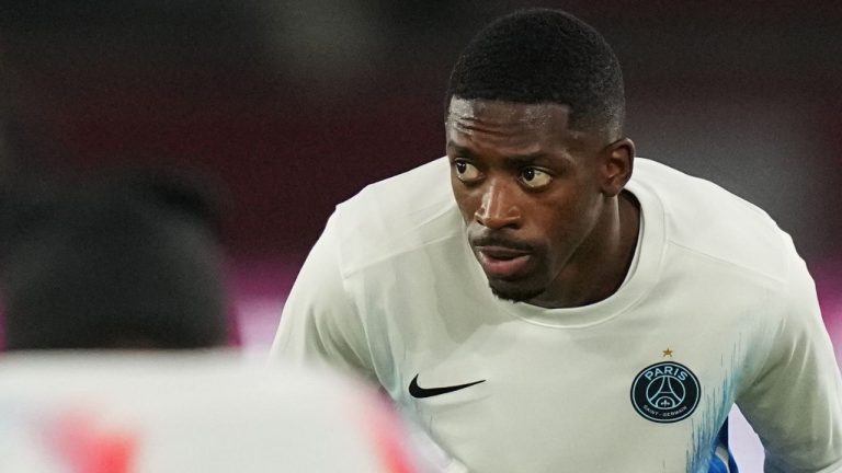 PSG's Ousmane Dembele warms up for the Champions League opening phase soccer match between Paris Saint-Germain and Bayern Munich in Paris, France, Tuesday, Nov. 4, 2025. (Thibault Camus/AP)