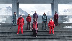 Members of the Canadian Olympic Committee's roster of athletes pose wearing Lululemon's latest collection for the 2026 Milan Winter Games. (The Canadian Press/Handout - Lululemon)