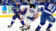 Oilers blow late lead, fall to Lightning in OT