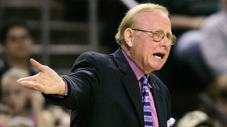 Washington Mystics coach Richie Adubato directs his team against the Seattle Storm during an WNBA basketball game, Aug. 3, 2006, in Seattle. (Elaine Thompson/AP)