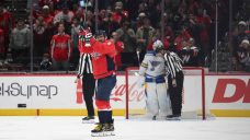 &#8216;Full intention to give it back&#8217;: Binnington on pocketing Ovechkin&#8217;s 900th goal puck
