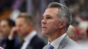 Montreal Canadiens head coach Martin St-Louis looks on during the second period of an NHL hockey game against the Minnesota Wild. (Matt Krohn/AP)
