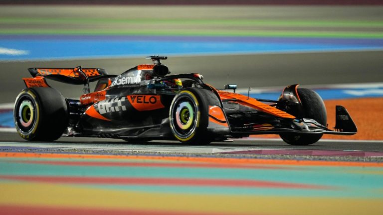 McLaren driver Oscar Piastri of Australia steers his car during the first Sprint Race at the Lusail International Circuit ahead of the Qatar Formula One Grand Prix, in Lusail, Qatar, Saturday, Nov. 29, 2025. (Fatima Shbair/AP)