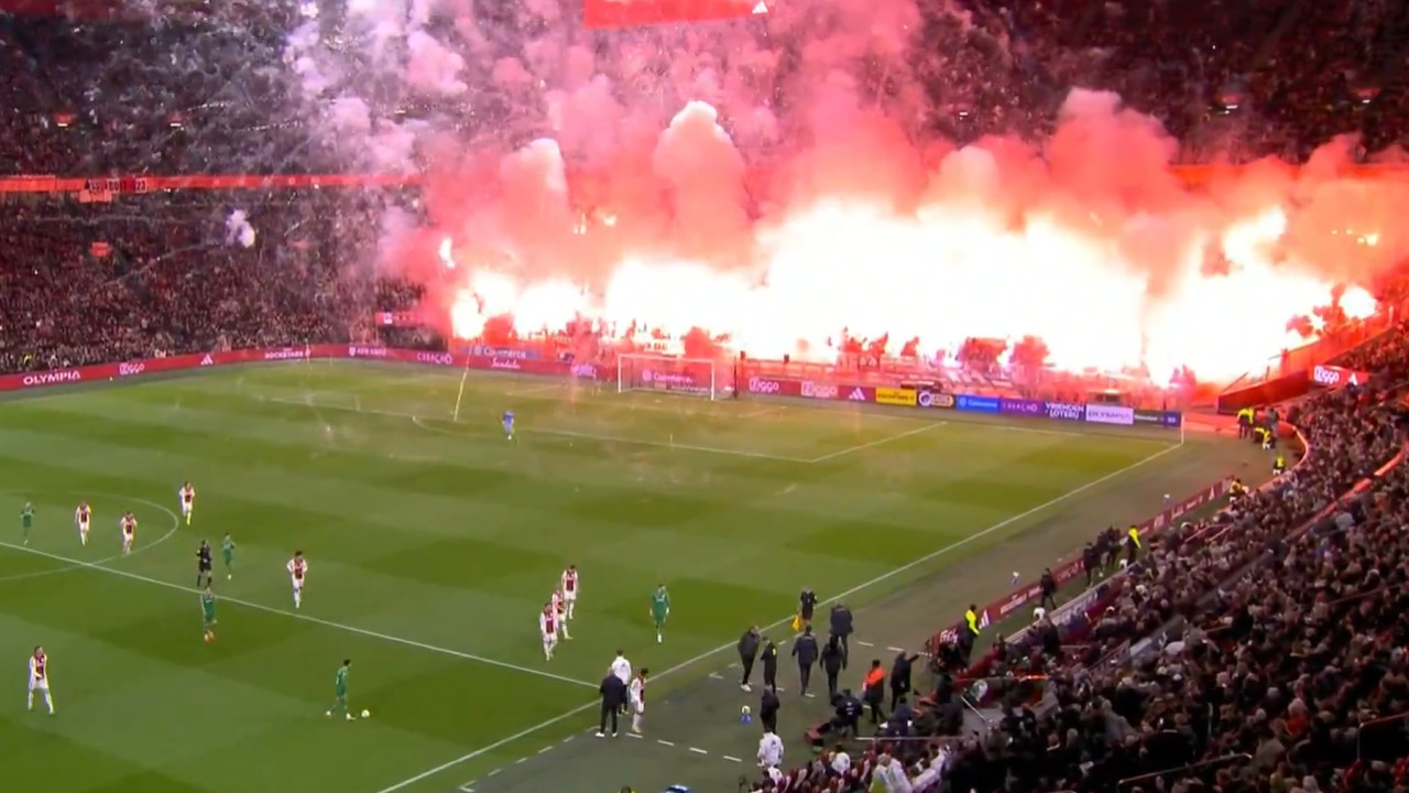 Ajax game halted after their supporters let off a ton of fireworks