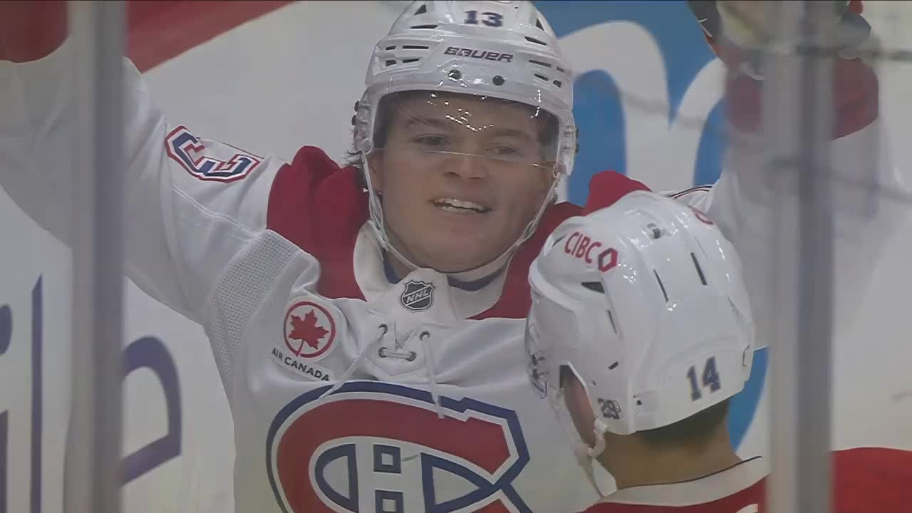 Canadiens’ Caufield banks sharp-angle shot off Jarry for power-play goal
