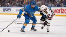 Mailloux, Luff get first goals of season as Blues beat rival Blackhawks